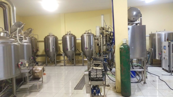 attrezzatura facente commerciale della fabbrica di birra del diretto-fuoco 3.5bbl la piccola ha andato d'accordo un riscaldamento diretto del contenitore 40Hq